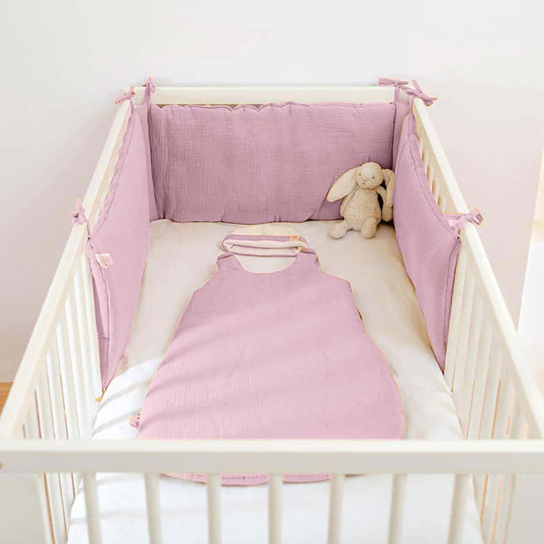 Organic Bed Bumper - Pink